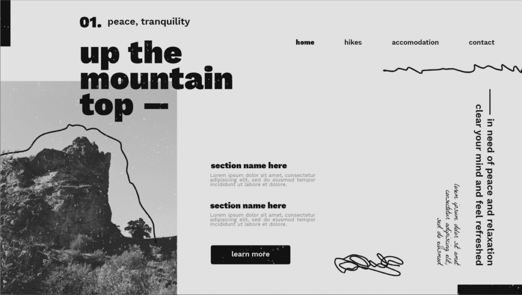 A visual showcasing the Black and White aesthetic in web design; source: Freepik