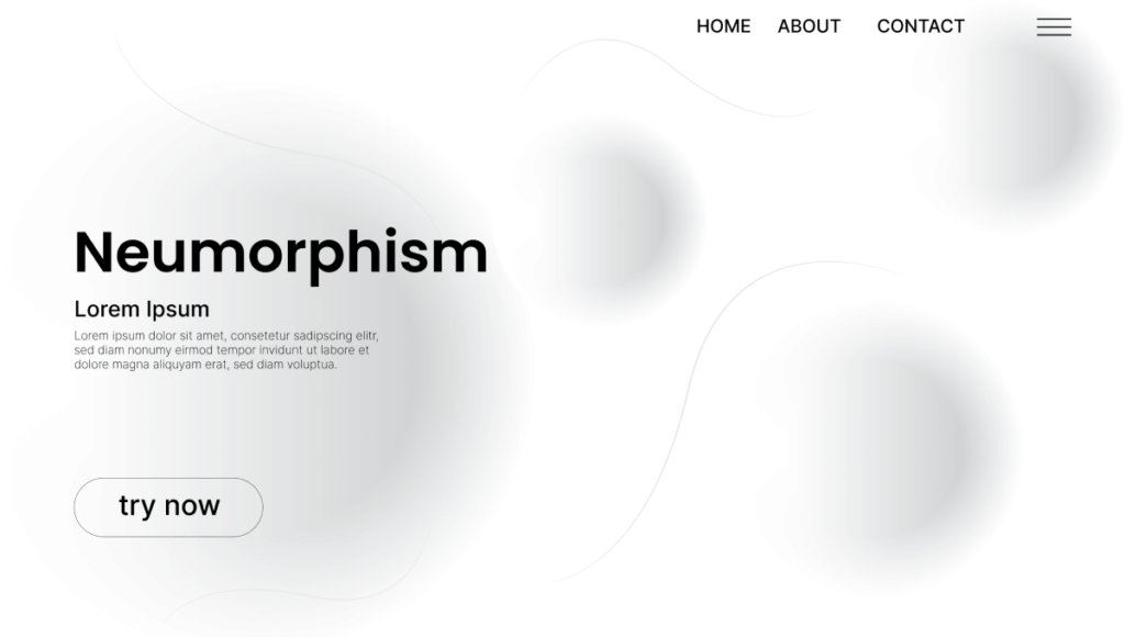 A visual showcasing the Neumorphism aesthetic in web design; source: Freepik