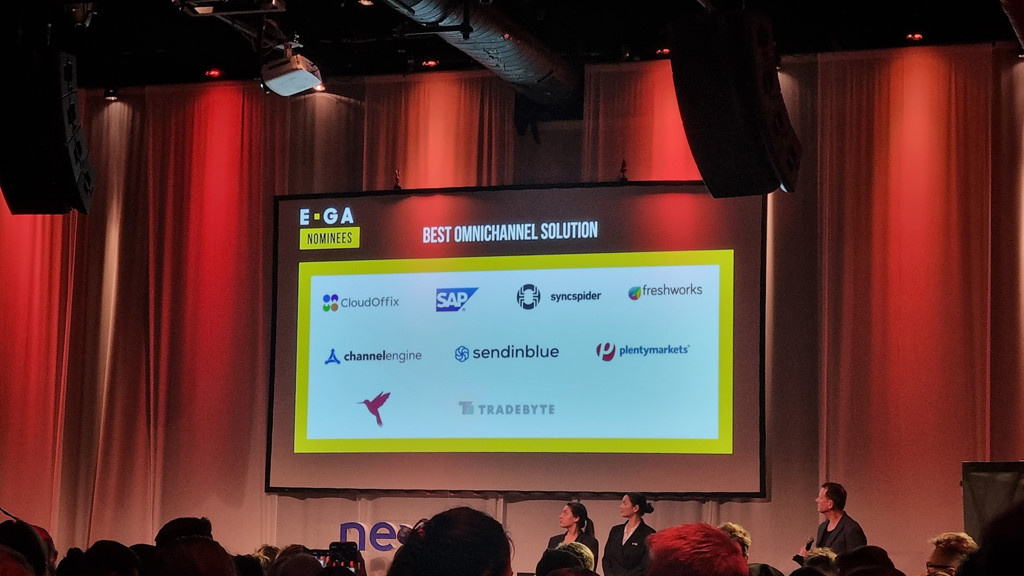 A picture from E-Commerce Germany Awards 2023 Ceremony; Omnichannel solutions category nominees - SyncSpider