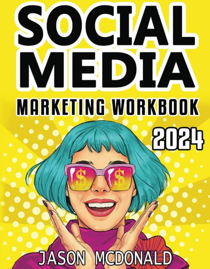Screenshot of a book cover: Social Media Marketing Workbook: How to Use Social Media for Business (2024 Marketing - Social Media, SEO, & Online Ads Books)