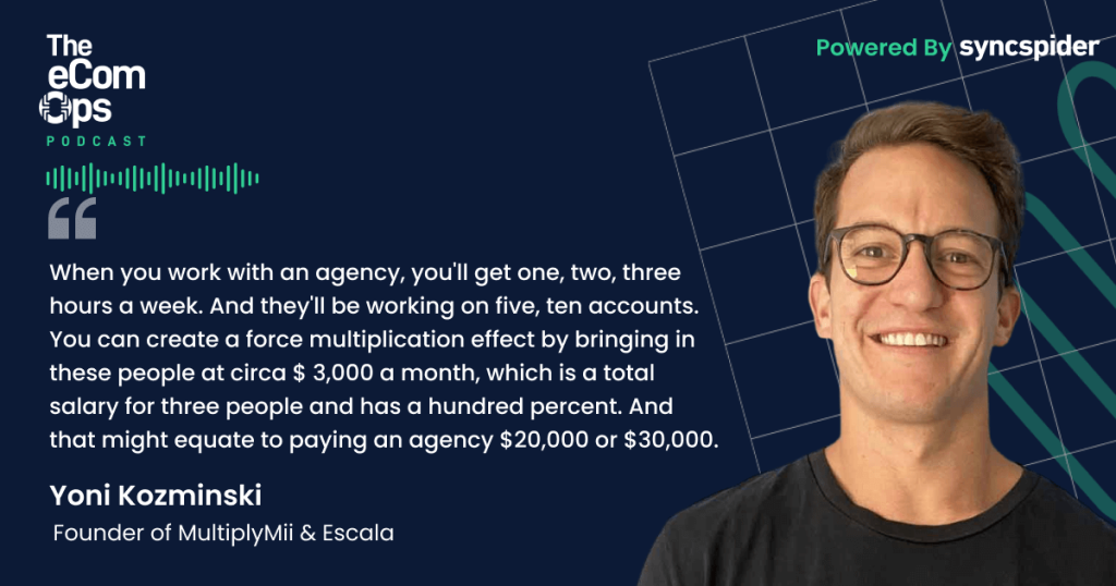 eCom Ops Podcast - Episode 121, Quote, Yoni Kozminski, Founder of MultiplyMii & Escala