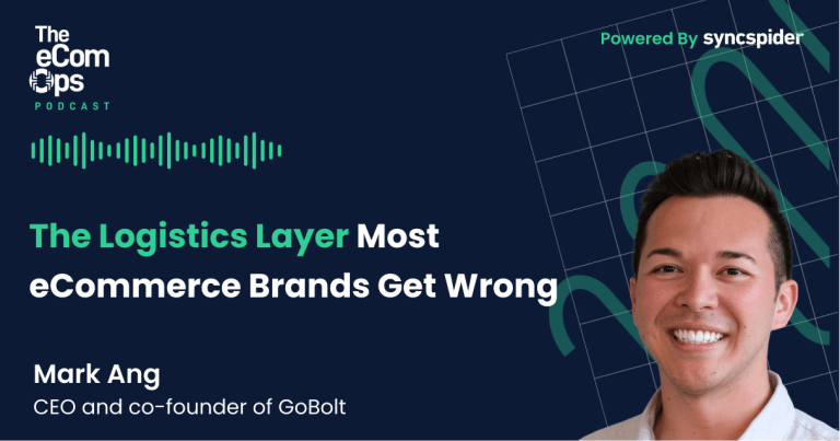 Mark Ang, CEO of GoBolt, sharing eCommerce logistics optimization tips on The eCom Ops Podcast