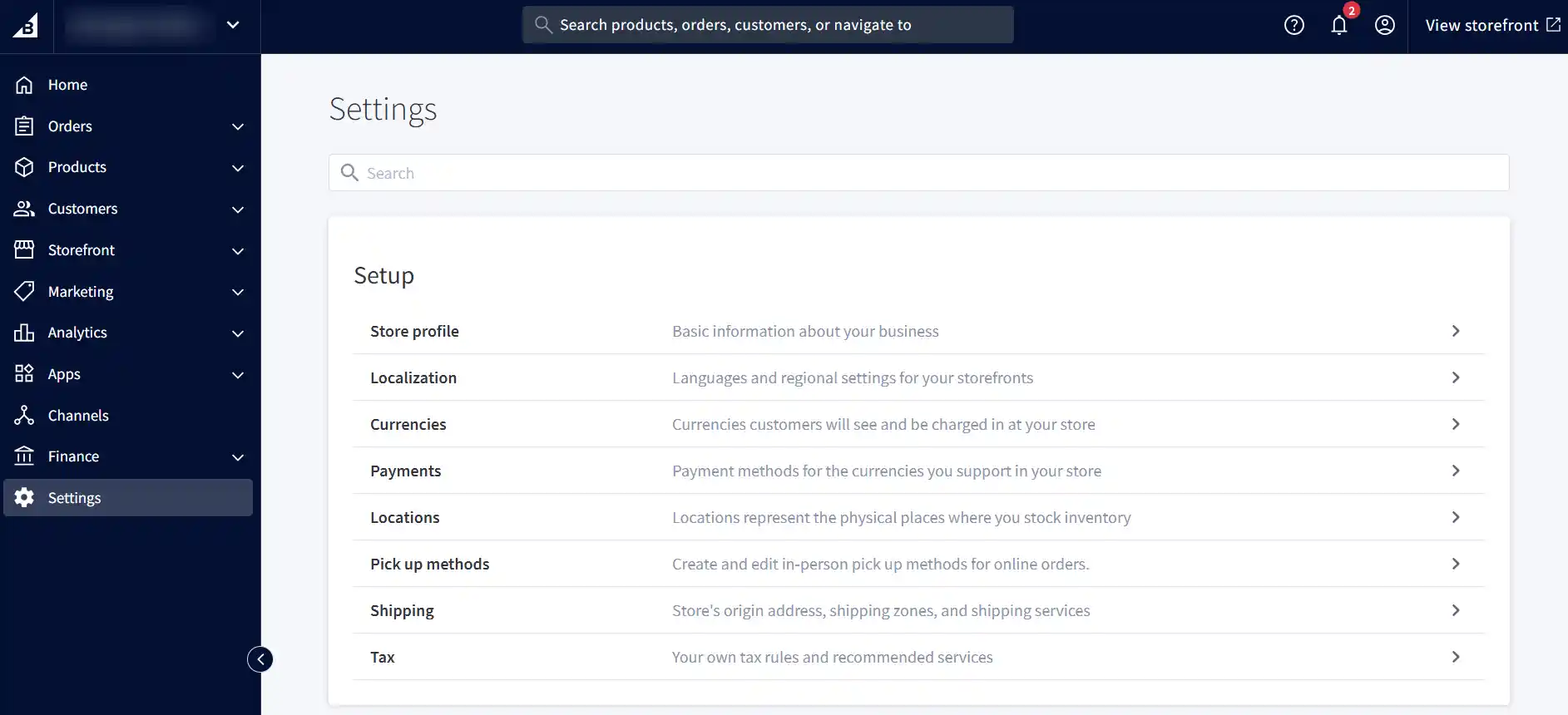 BigCommerce B2B Edition backend dashboard showing settings for managing wholesale ecommerce operations